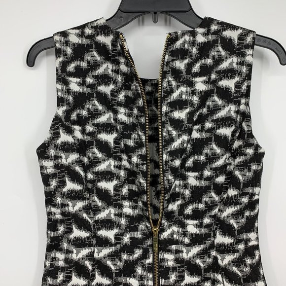 Calvin Klein Dress Black White Printed Sheath Sleeveless Stretch - Picture 10 of 11